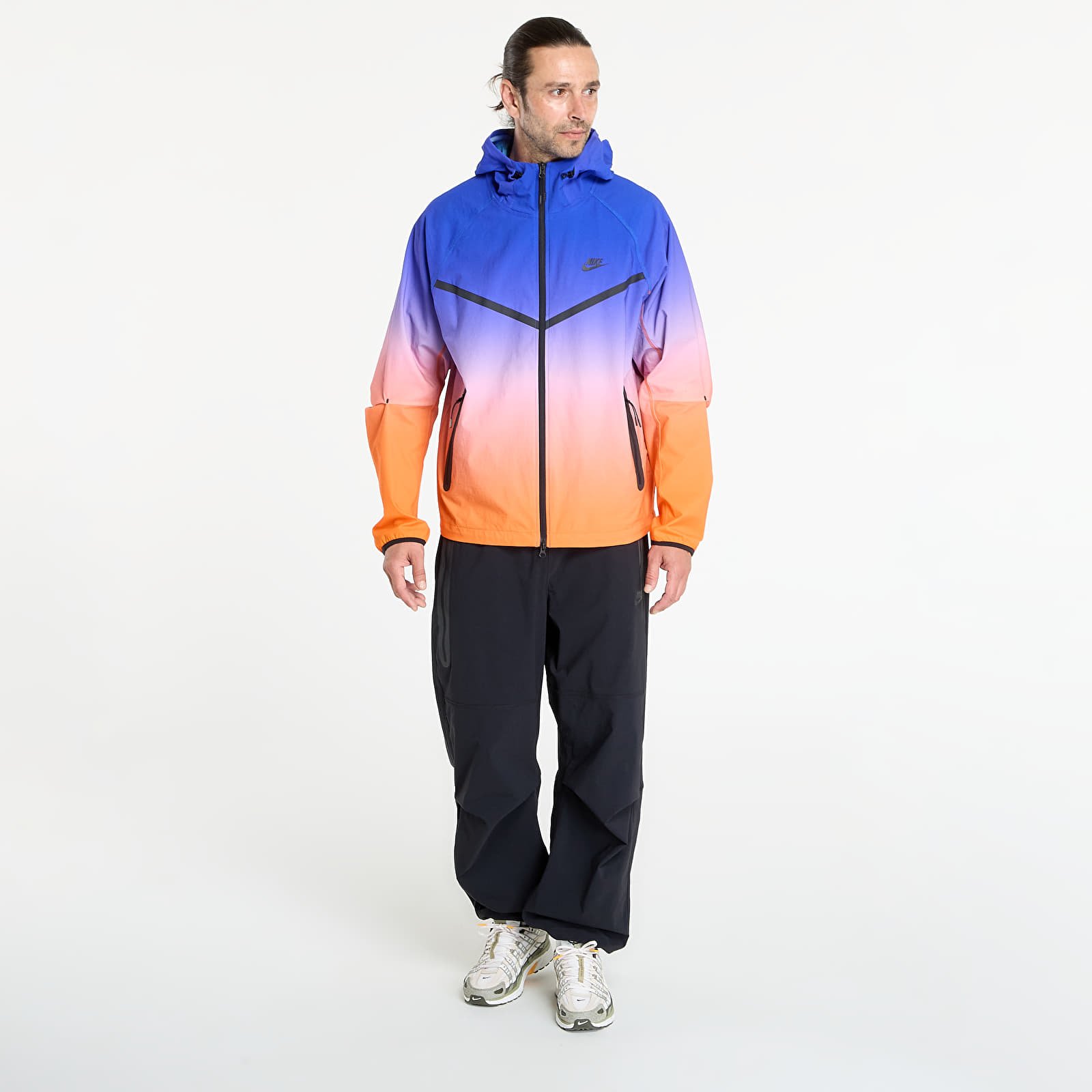 Herenjassen Nike Tech Men's Woven Full-Zip Jacket Game Royal/ Safety Orange