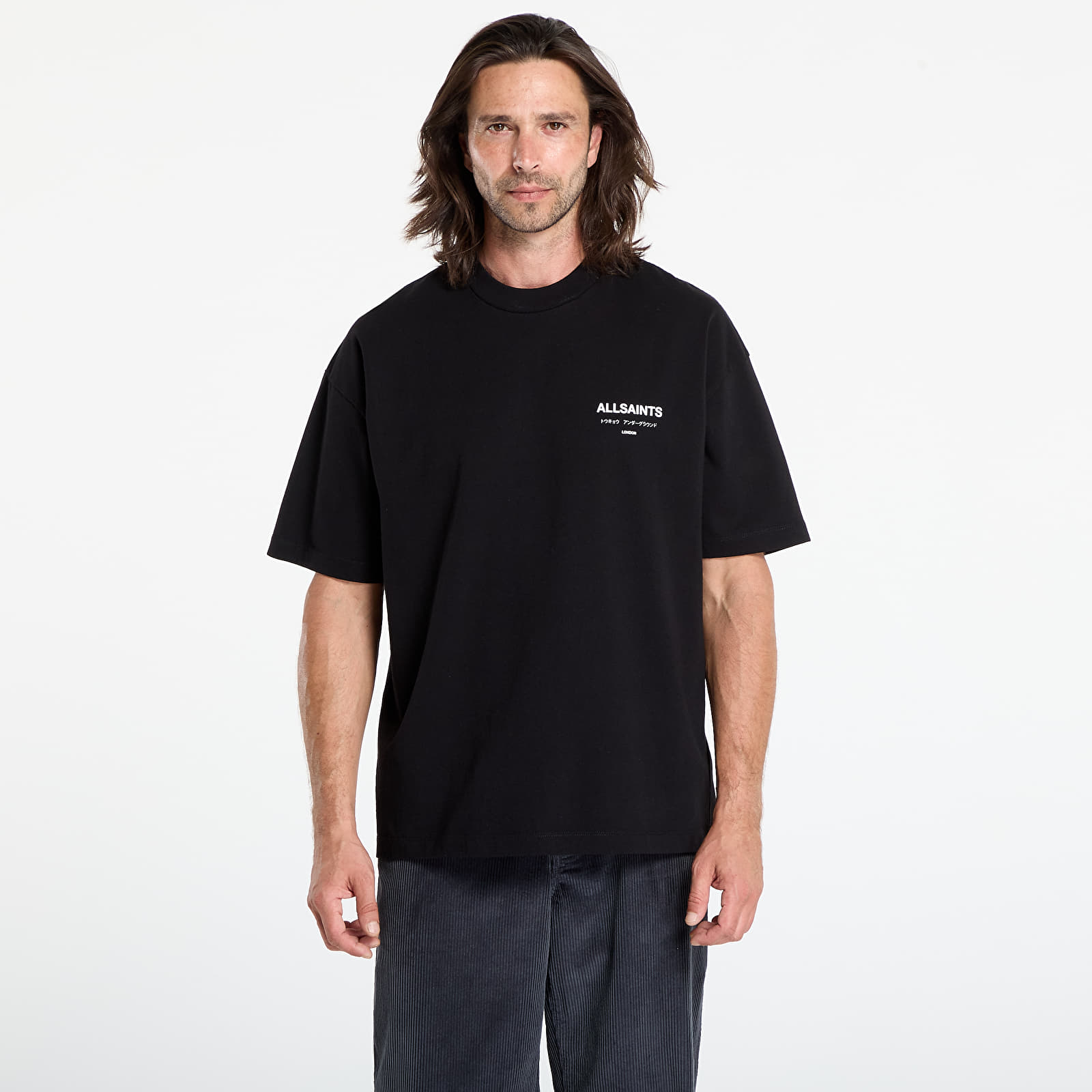 T-shirts til mænd AllSaints Underground Ss Crew Jet Black