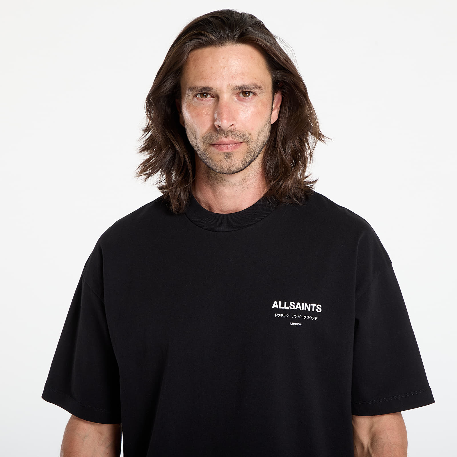 T-shirts til mænd AllSaints Underground Ss Crew Jet Black