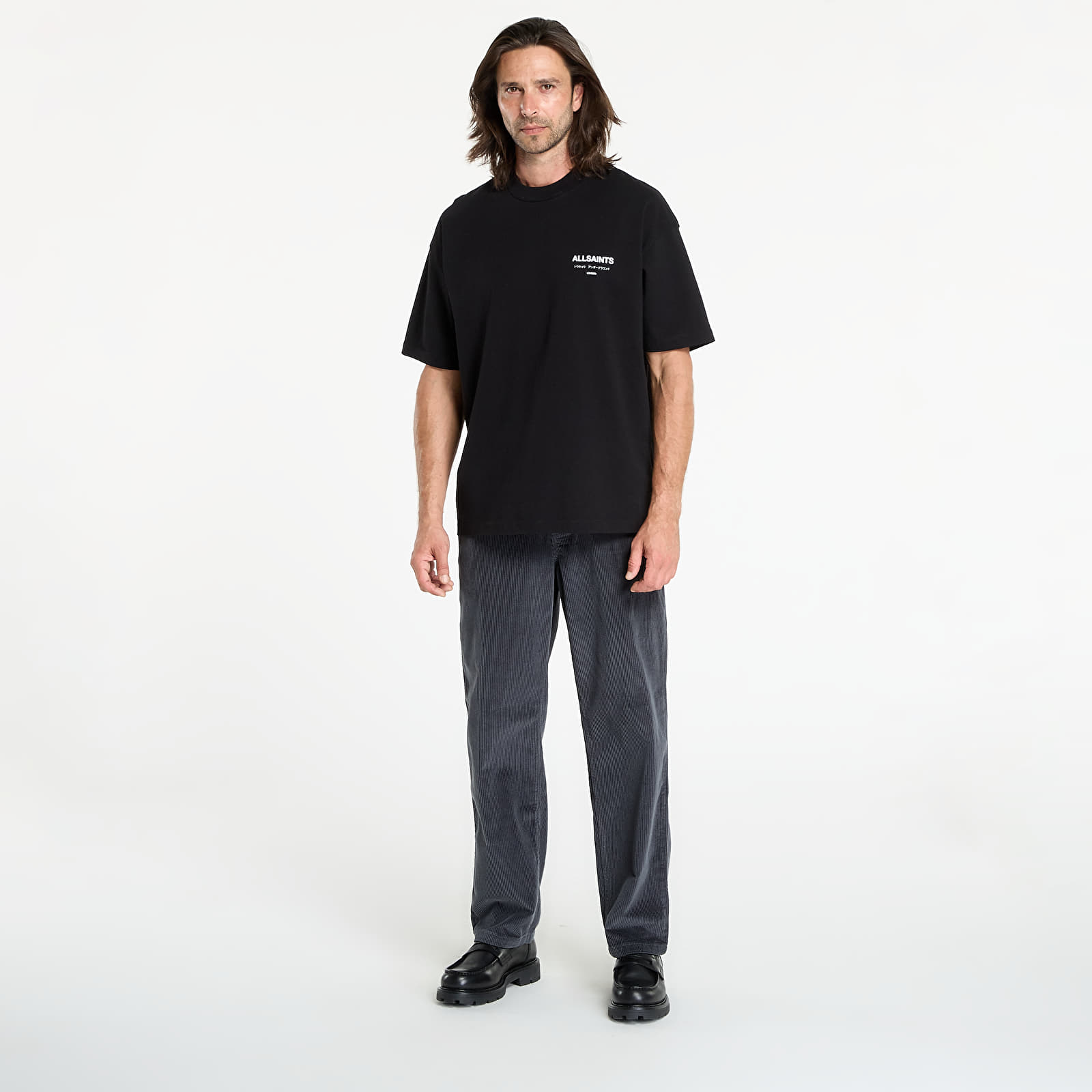 T-shirts til mænd AllSaints Underground Ss Crew Jet Black