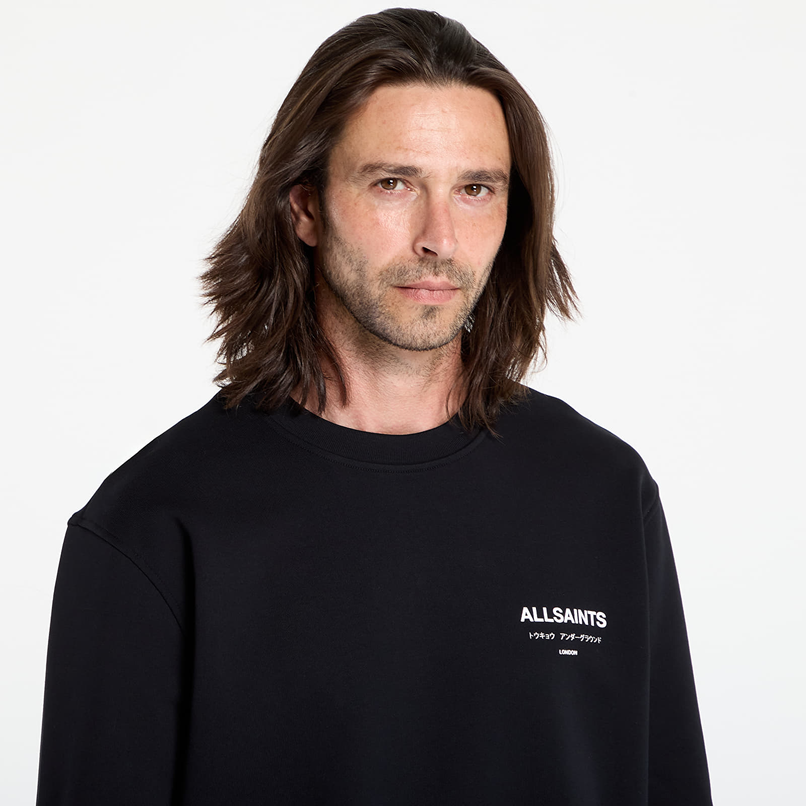 Hoodies voor heren AllSaints Underground Crew Jet Black