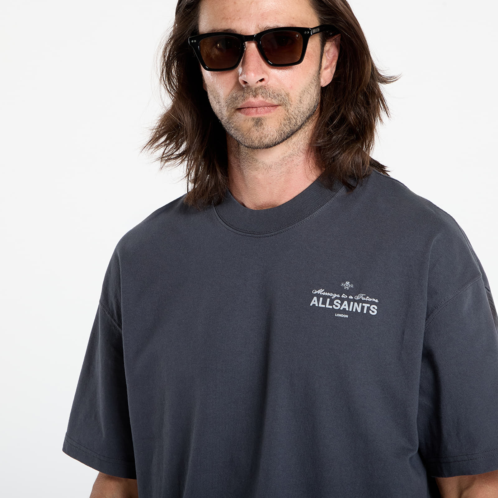 Heren T-shirts AllSaints Herald Ss Crew Washed Black