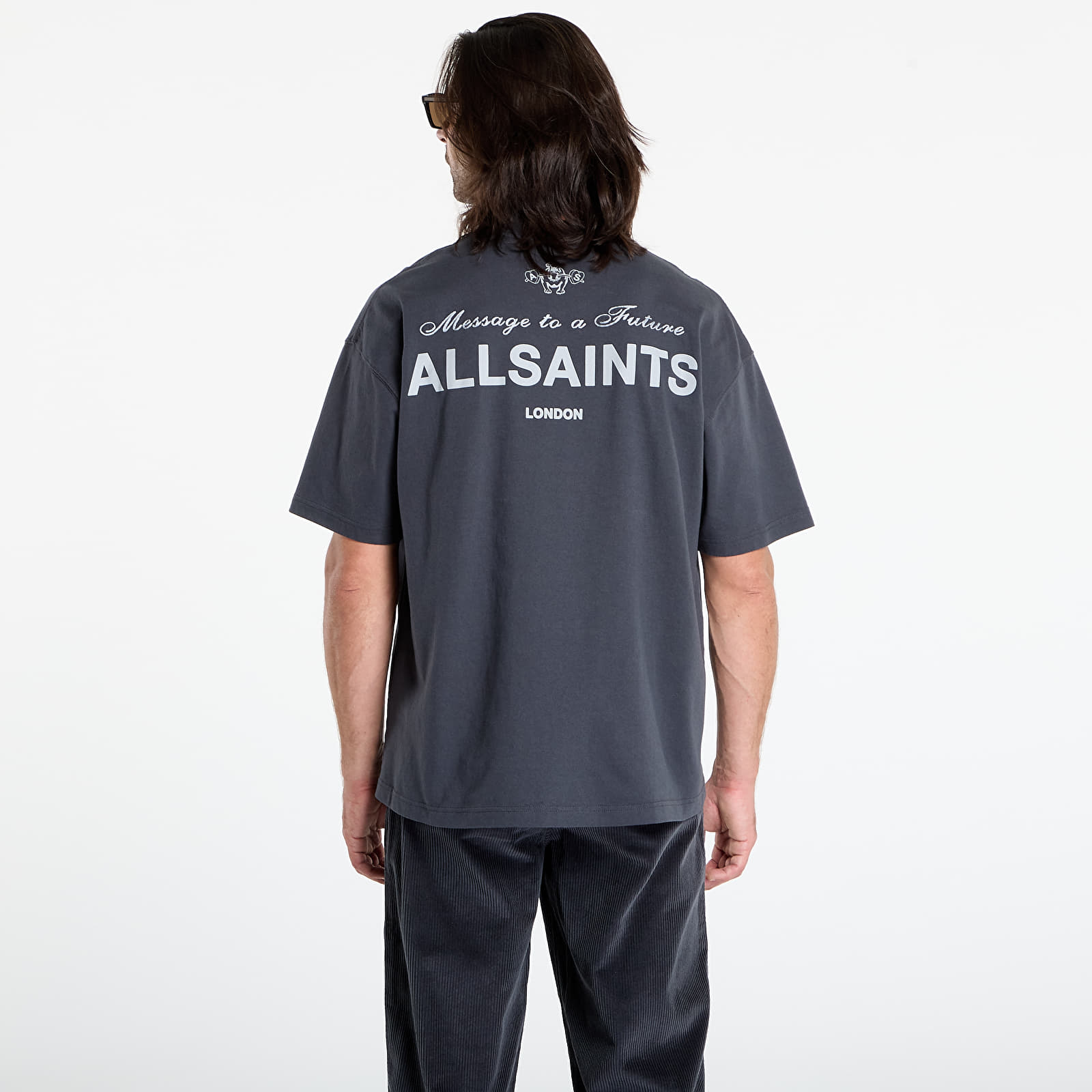 Heren T-shirts AllSaints Herald Ss Crew Washed Black