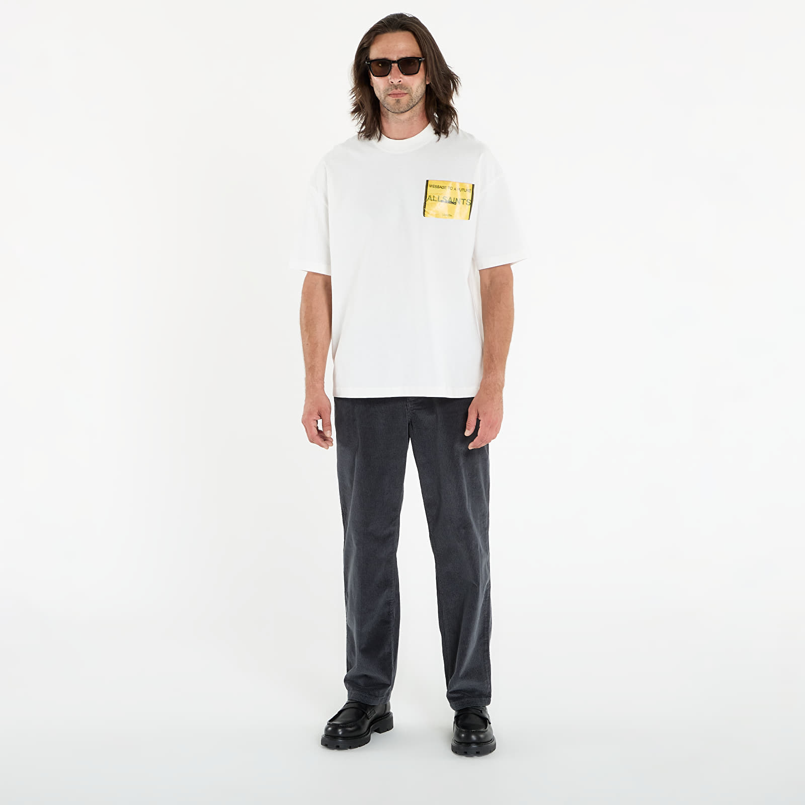 T-shirts til mænd AllSaints Violation Ss Crew Chalk White