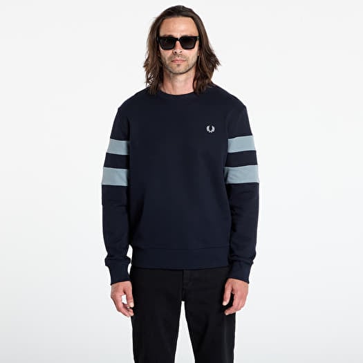 Sweatshirt FRED PERRY Peached Tipped Sleeve Sweatshirt Navy