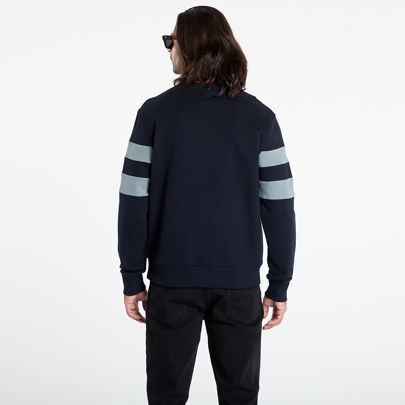 Sweatshirts til mænd FRED PERRY Peached Tipped Sleeve Sweatshirt Navy