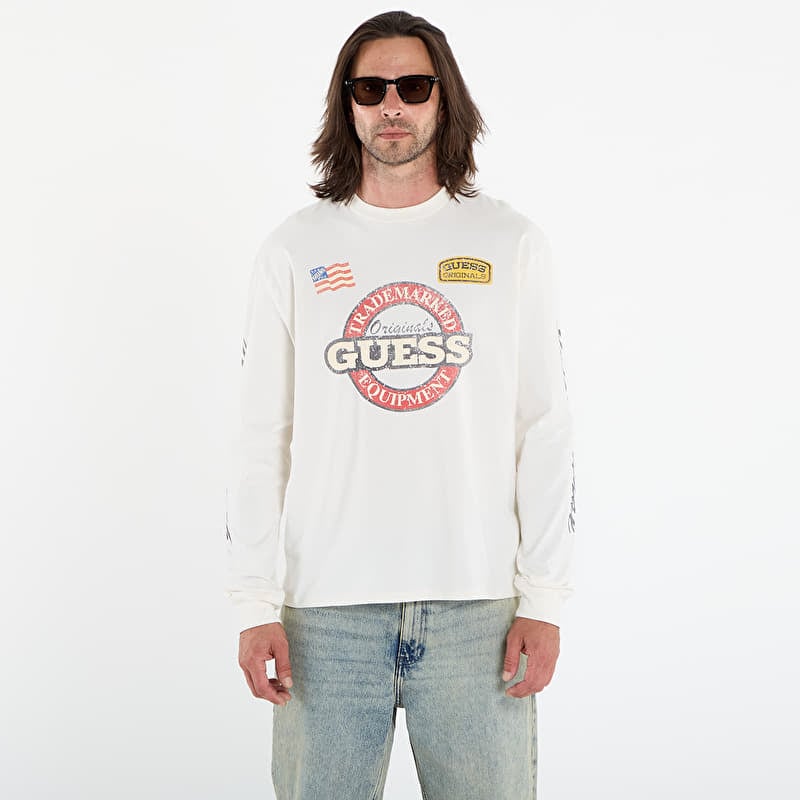 Camiseta Guess Originals Cn Ls Int Race Tee White