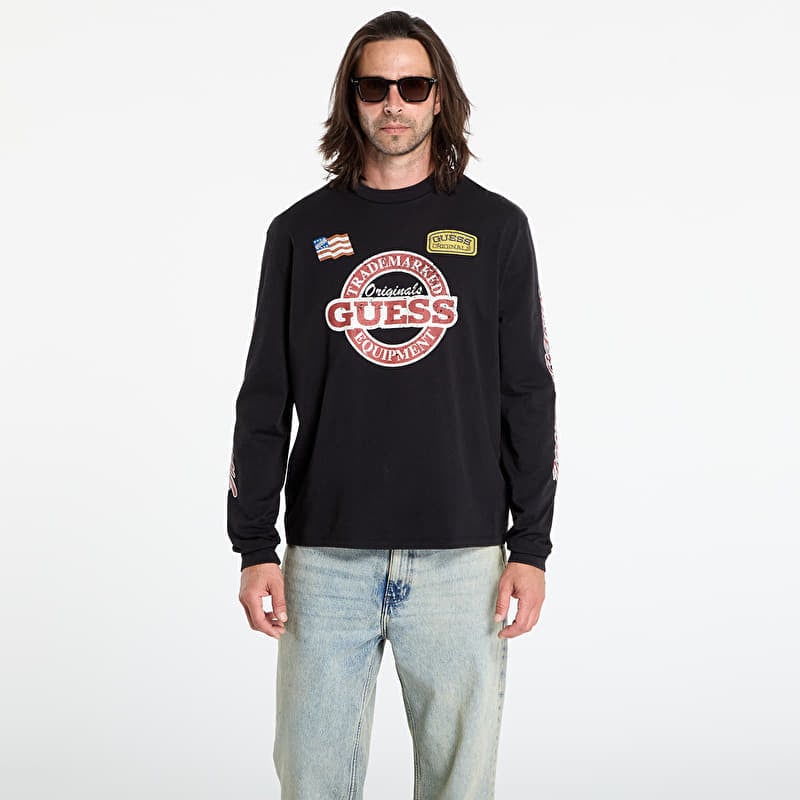 T-shirt Guess Originals Cn Ls Int Race Tee Black