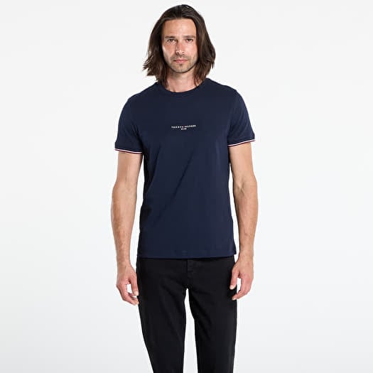 T-shirt Tommy Hilfiger Tommy Logo Tipped Tee Blue