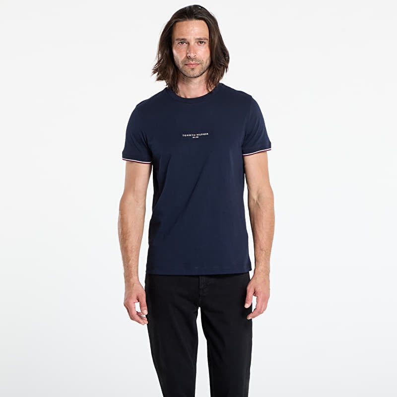 Tommy Hilfiger Tommy Logo Tipped Tee Blue