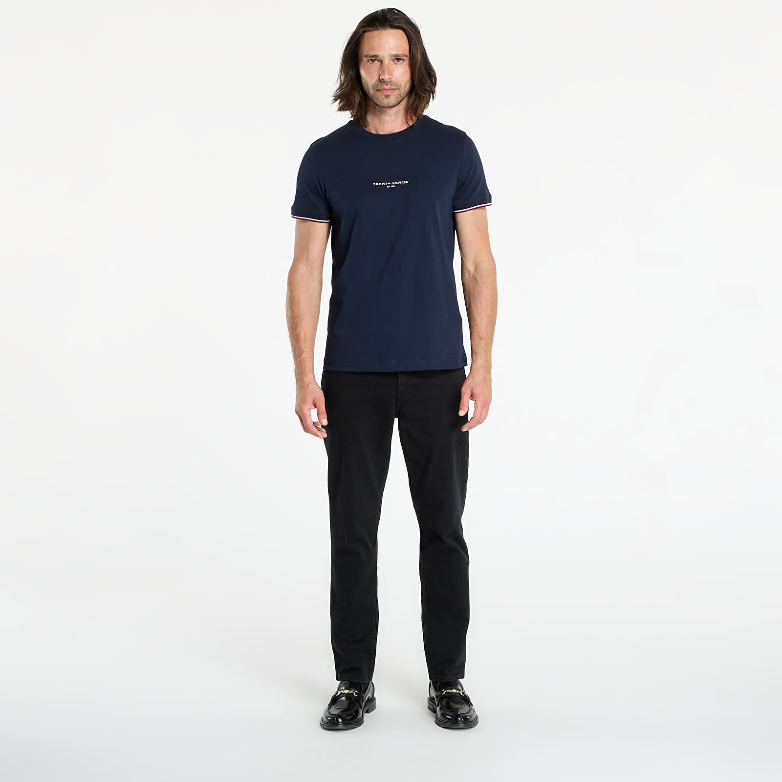 T-shirts Tommy Hilfiger Tommy Logo Tipped Tee Blue