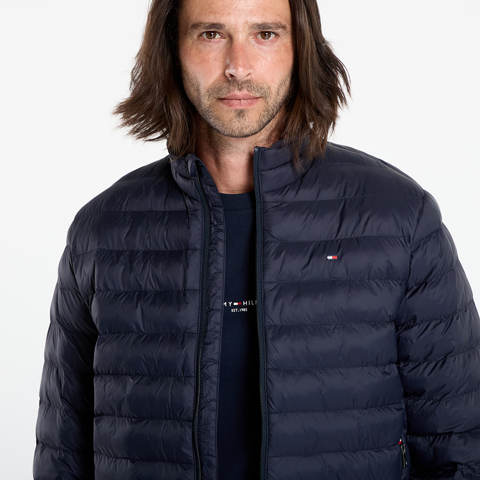 Pánské bundy Tommy Hilfiger Core Packable Jacket Blue