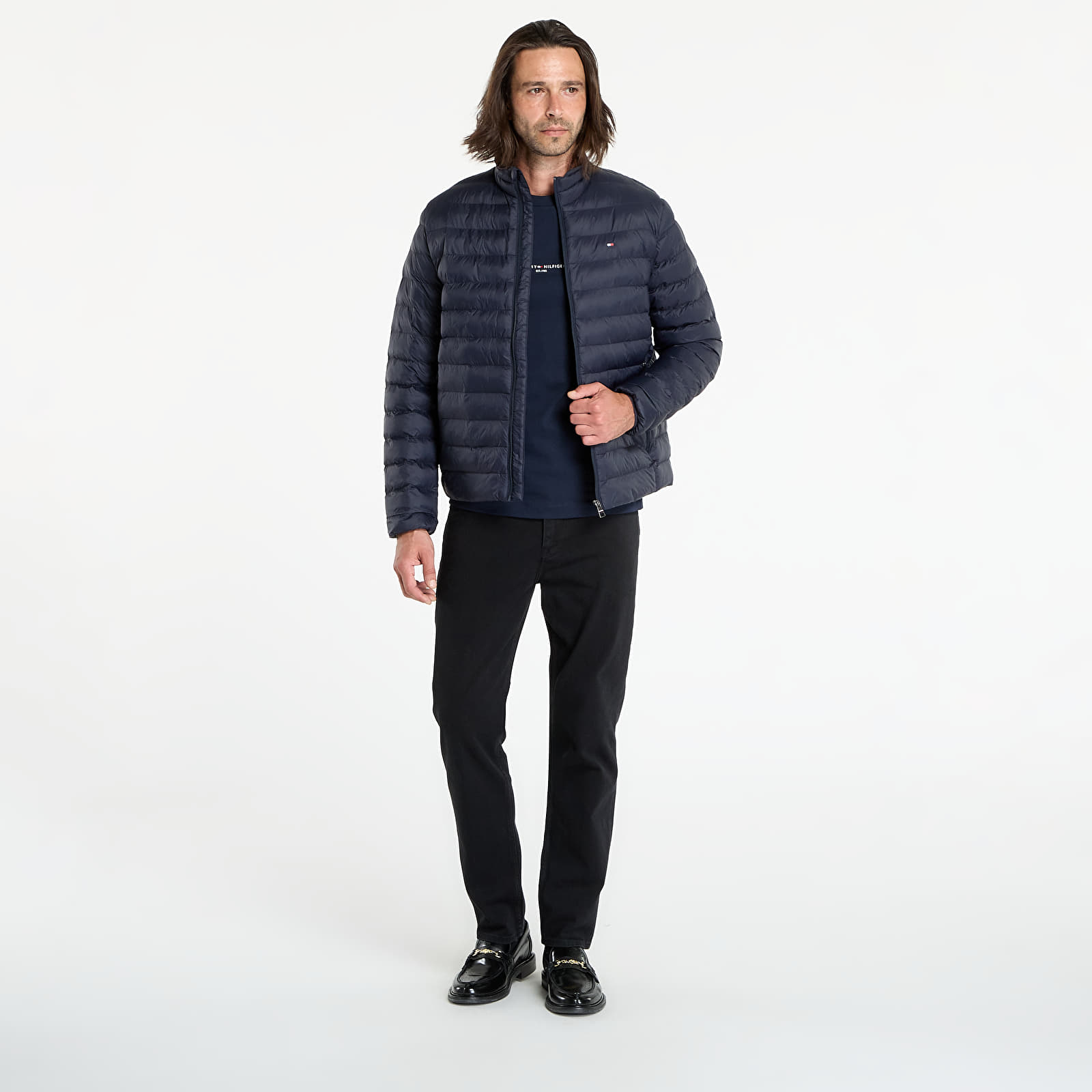 Pánské bundy Tommy Hilfiger Core Packable Jacket Blue