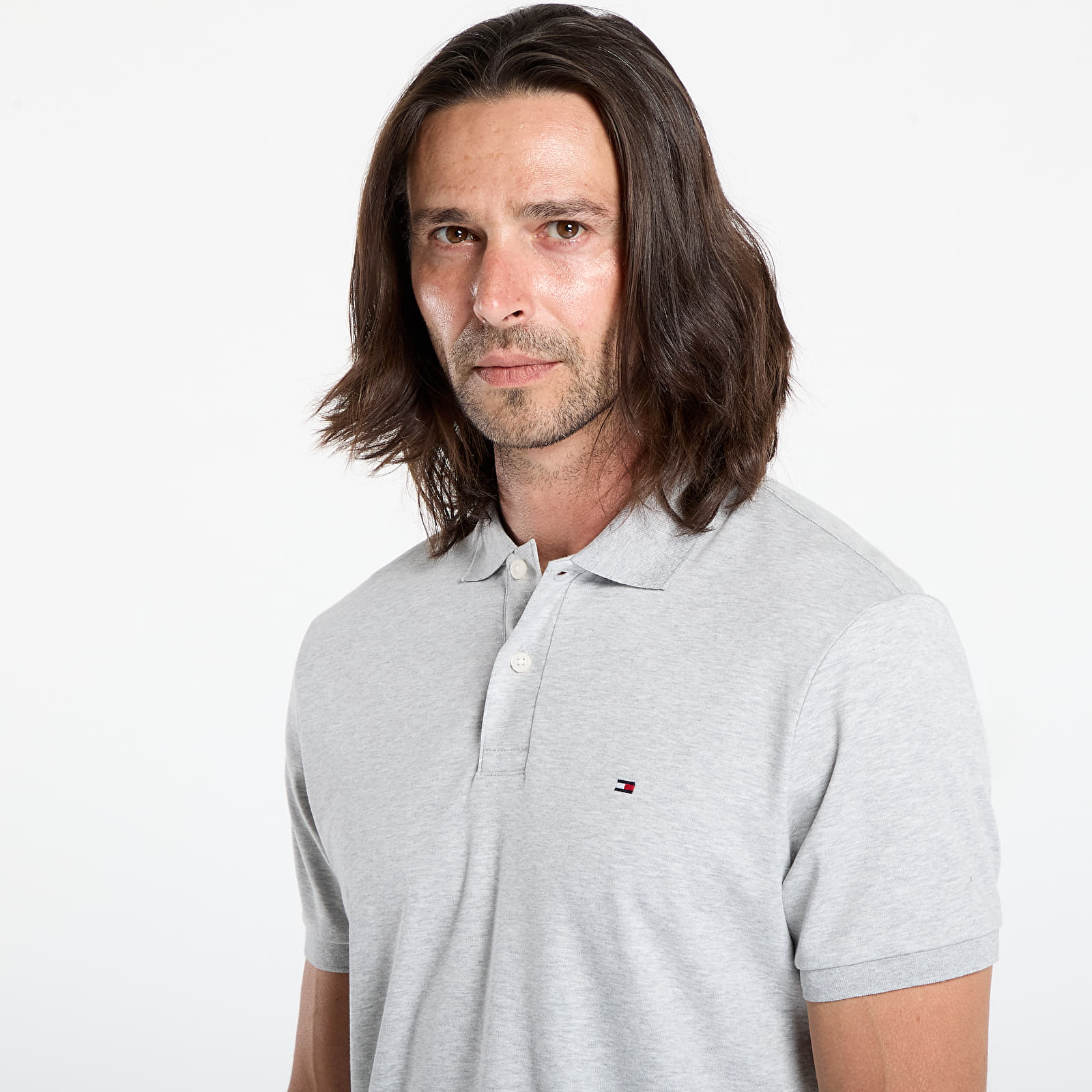T-shirts Tommy Hilfiger Liquid Cotton Reg Se Polo Grey
