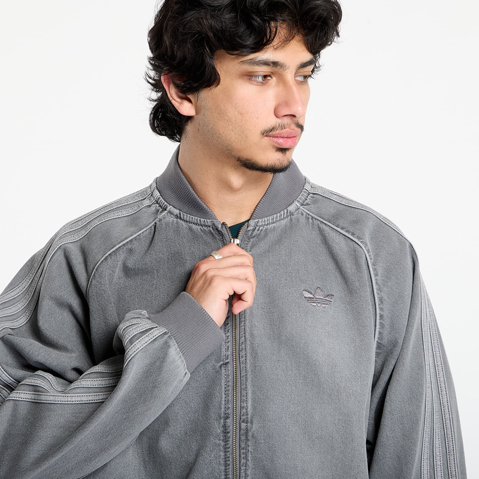 Jachete pentru bărbați adidas SST Adicolor Loose Denim Jacket Light Denim