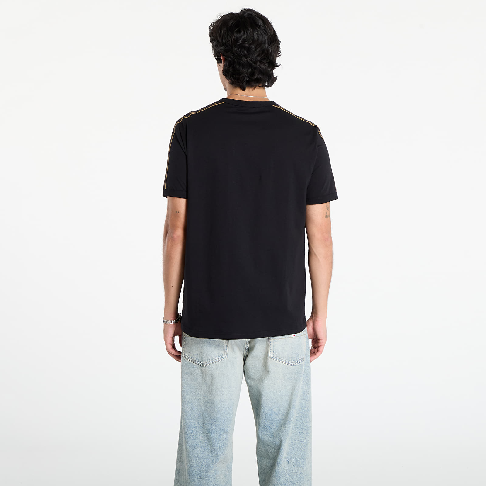 Men's T-shirts FRED PERRY Contrast Tape Ringer T-Shirt Black/ Shadedston