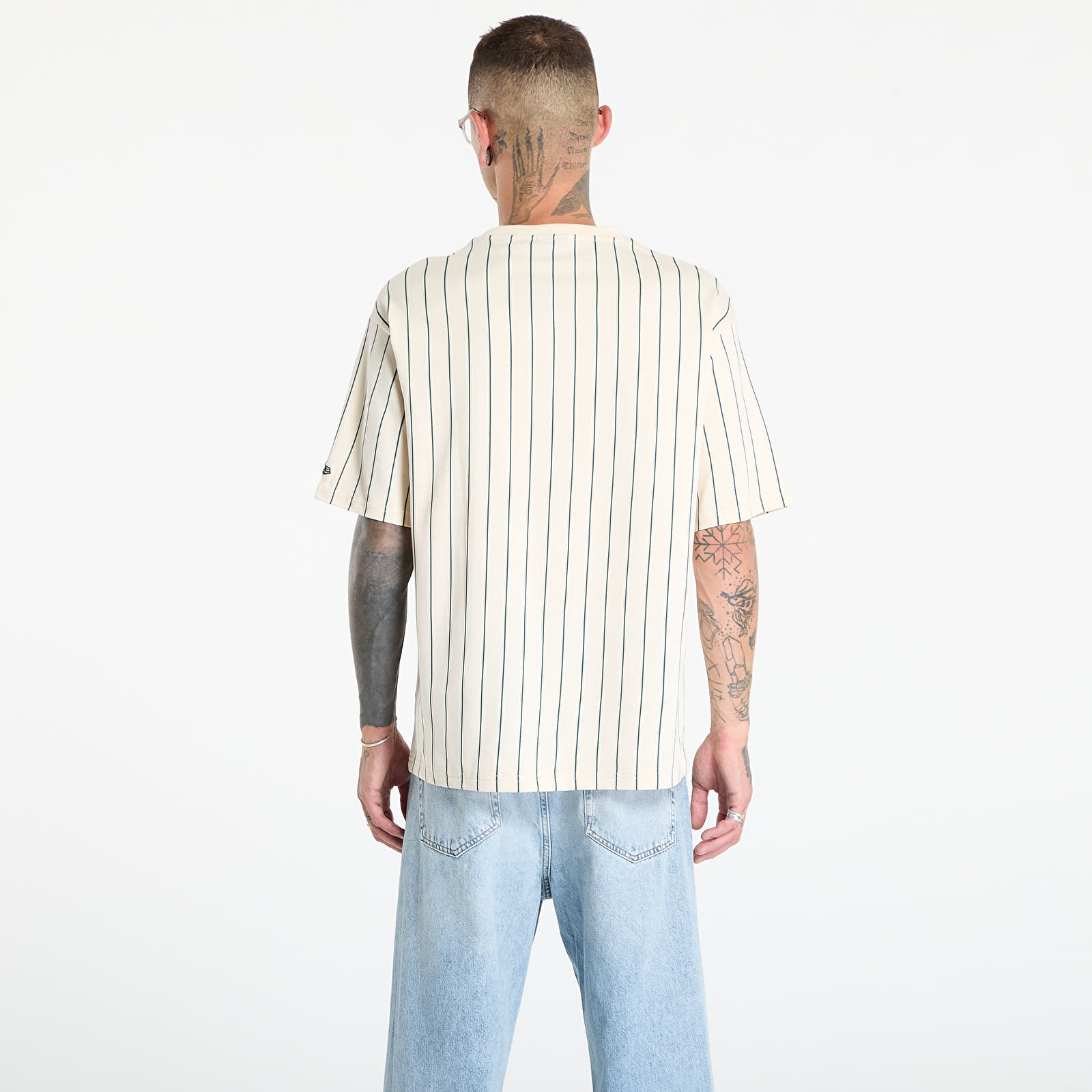 Heren T-shirts New Era Pinstripe T-Shirt Light Cream