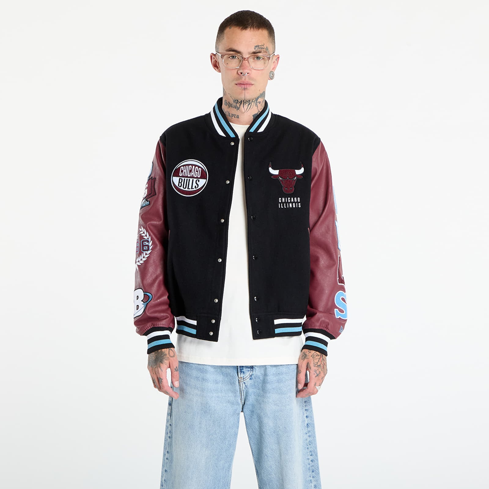 Jachetă New Era NBA Patch Varsity Chicago Bulls Black S