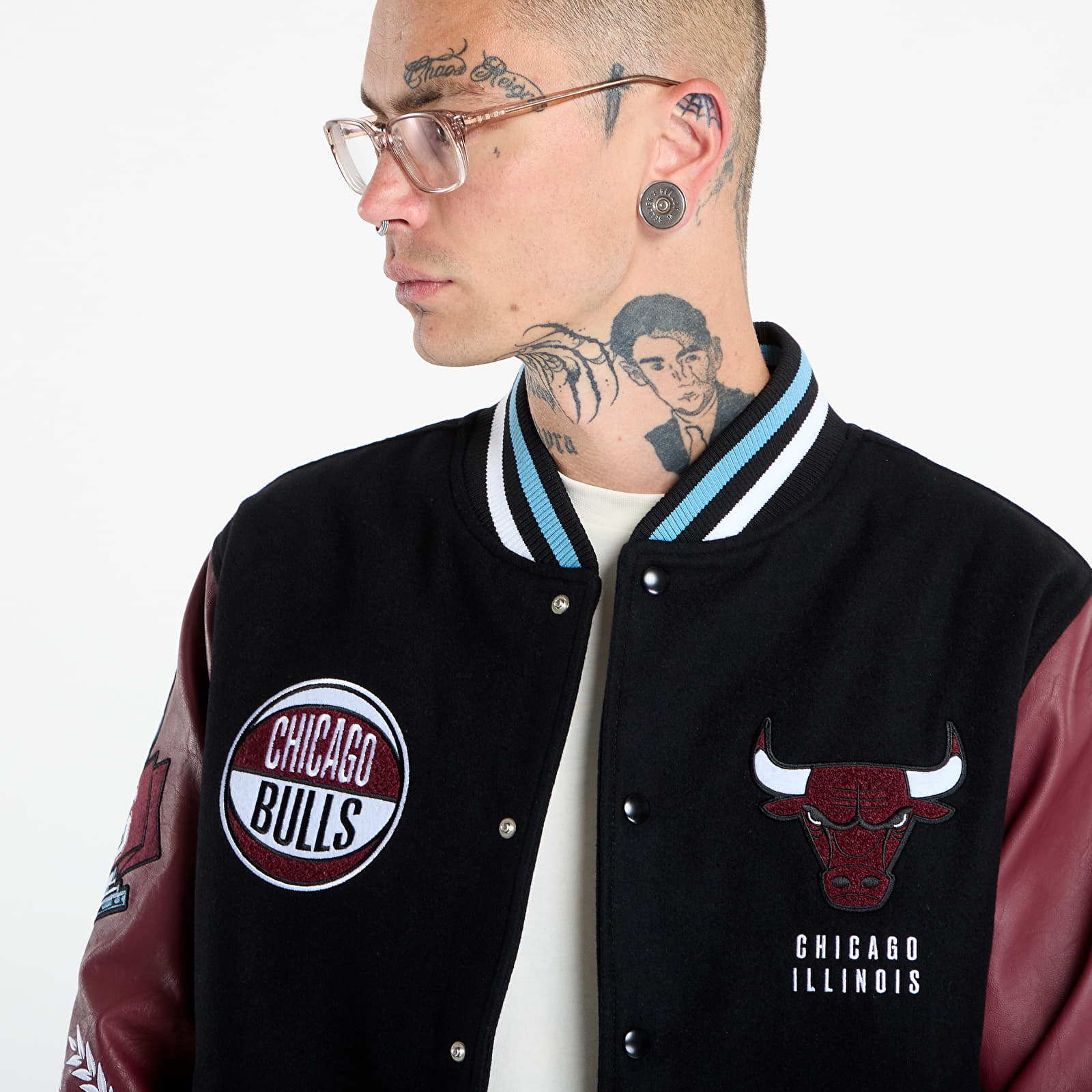 Jakker til mænd New Era NBA Patch Varsity Chicago Bulls Black