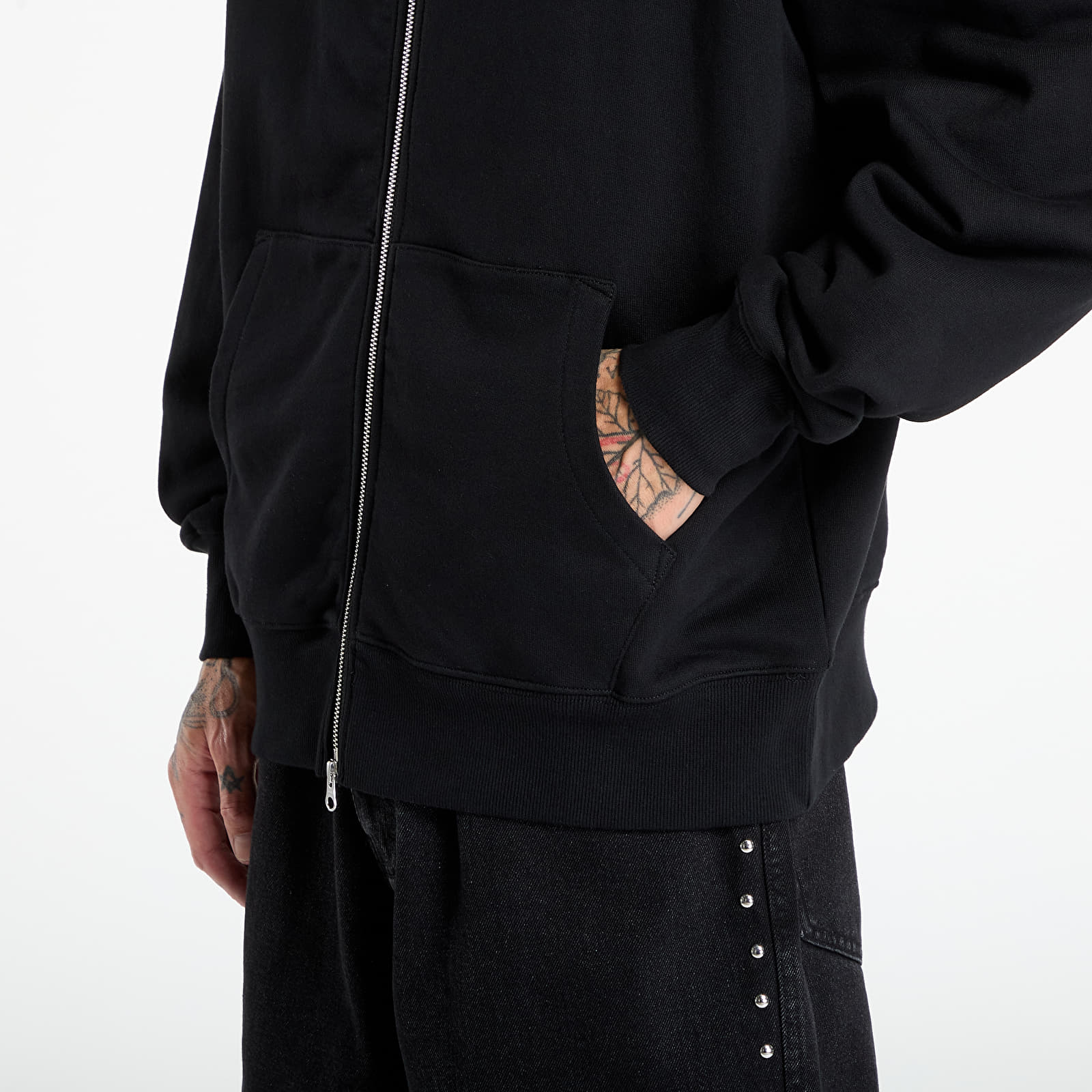 Felpe con cappuccio uomo PLEASURES Daft Club Ram Zip Hoodie Black