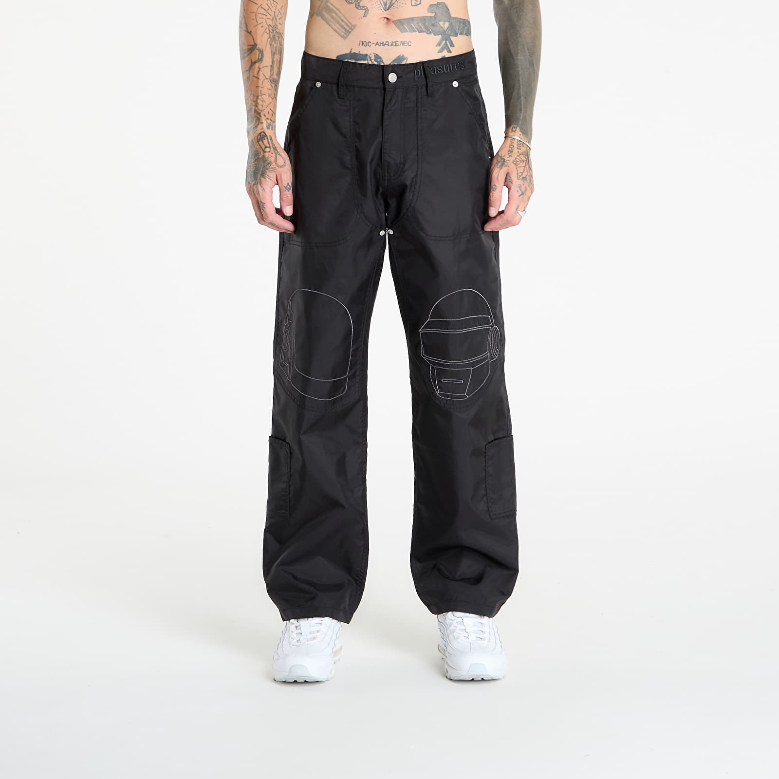 Broeken voor heren PLEASURES Daft Club Helmets Nylon Work Pants Black