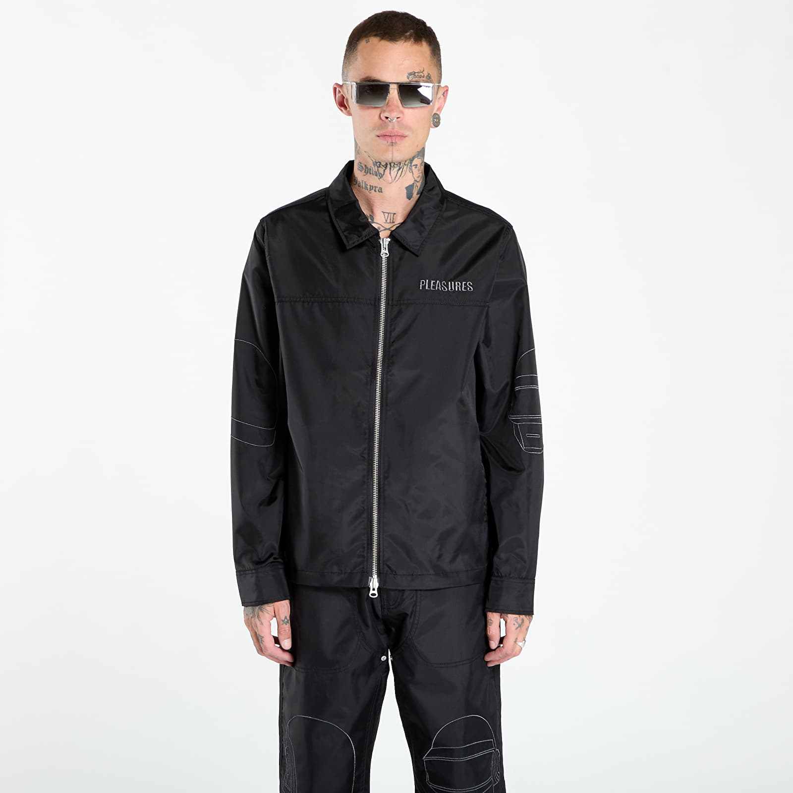 Men's jackets PLEASURES Daft Club Helmets Nylon Work Jacket Black