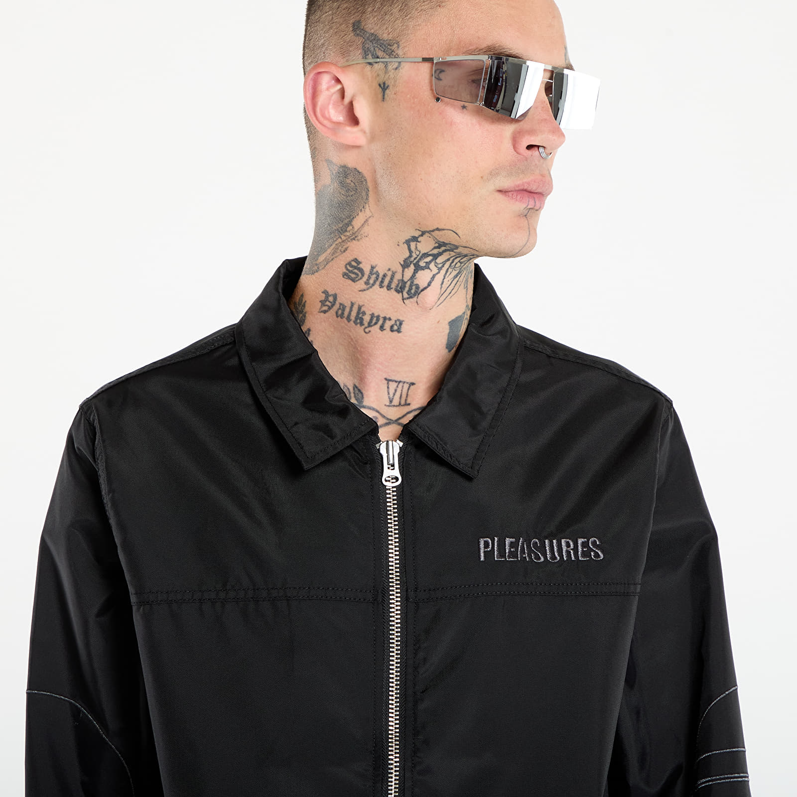 Men's jackets PLEASURES Daft Club Helmets Nylon Work Jacket Black