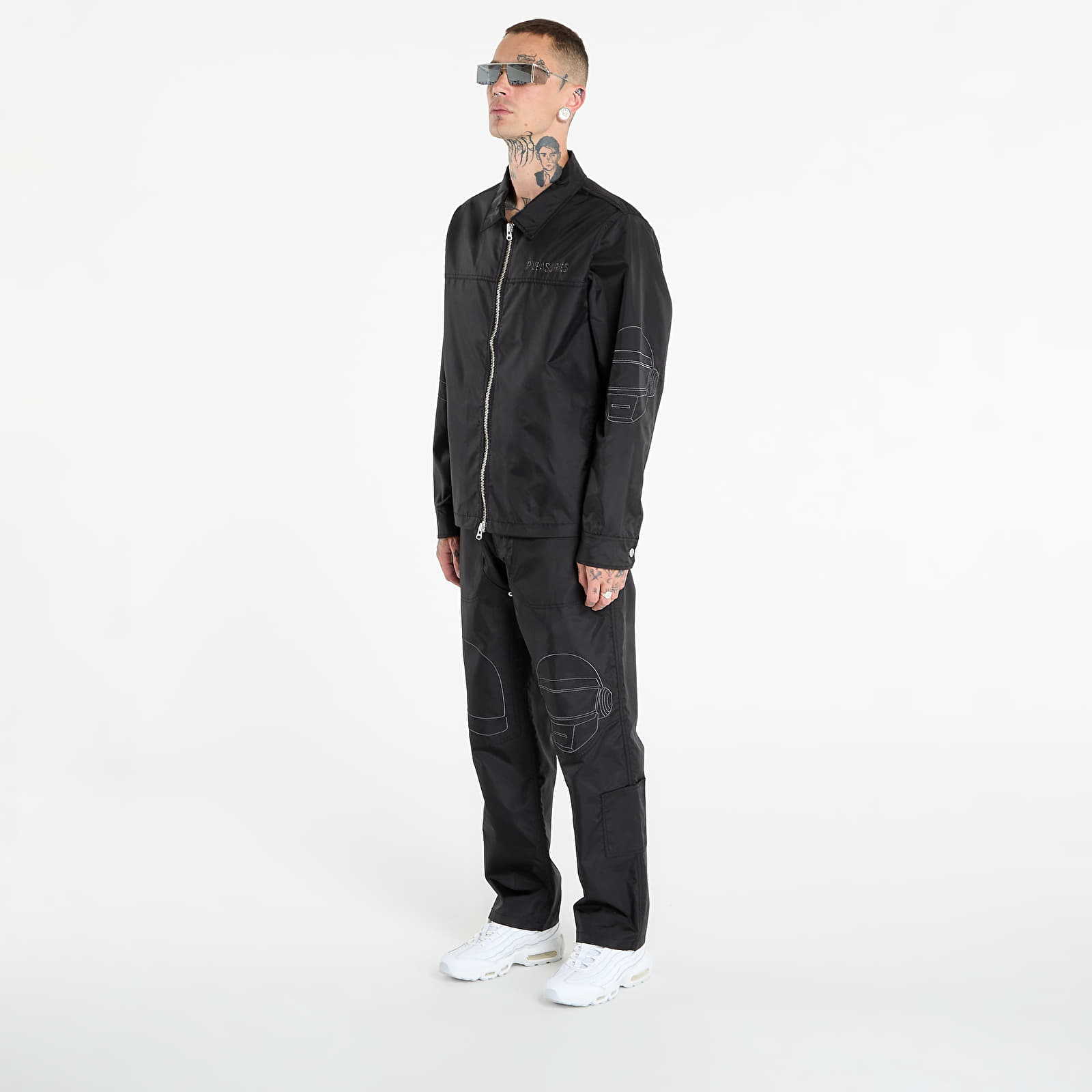 Men's jackets PLEASURES Daft Club Helmets Nylon Work Jacket Black