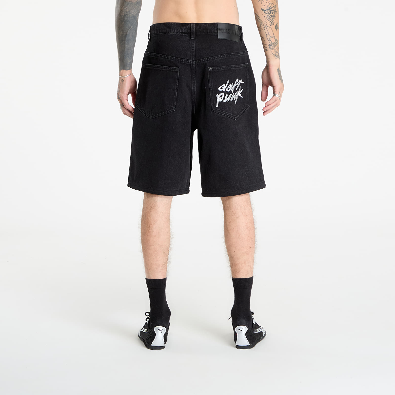 Shorts voor heren PLEASURES Daft Club Lucky Studded Jorts Black