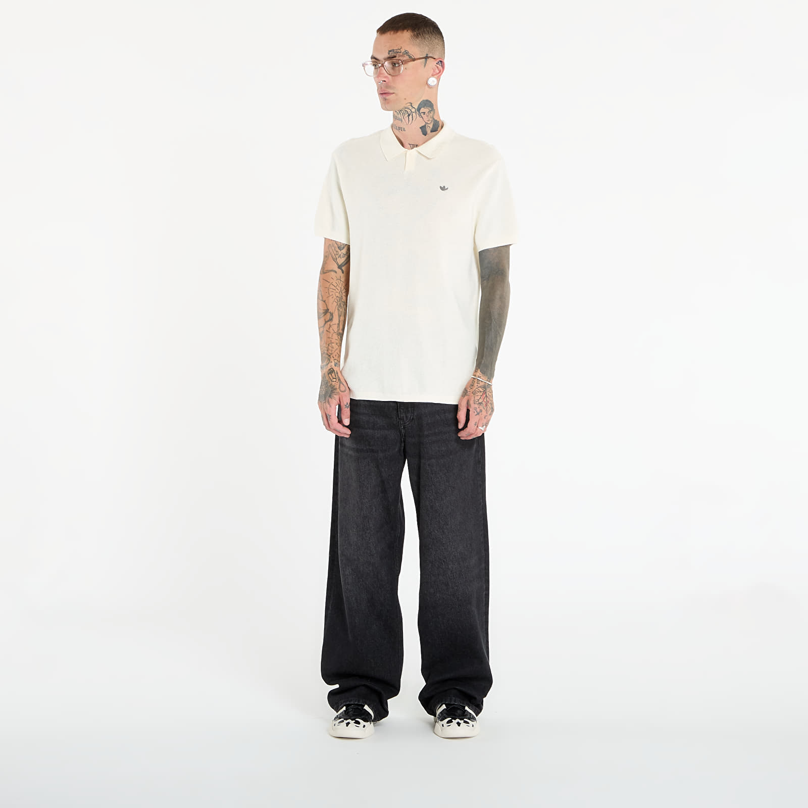 Heren T-shirts adidas Premium Polo Cream White