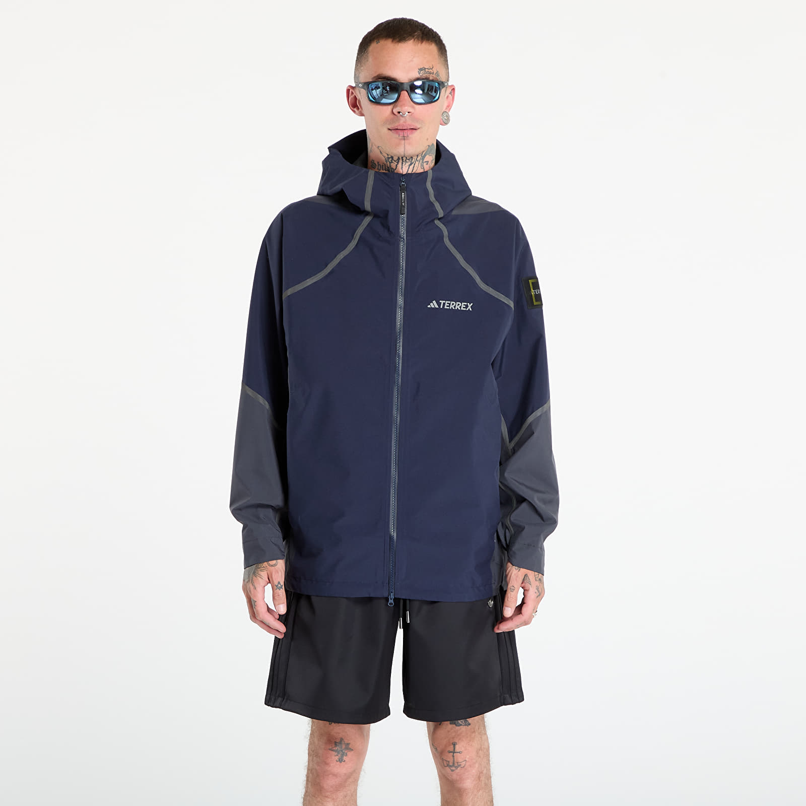 Herenjassen adidas National Geographic Waterproof Climaproof Rain Jacket Legend Ink