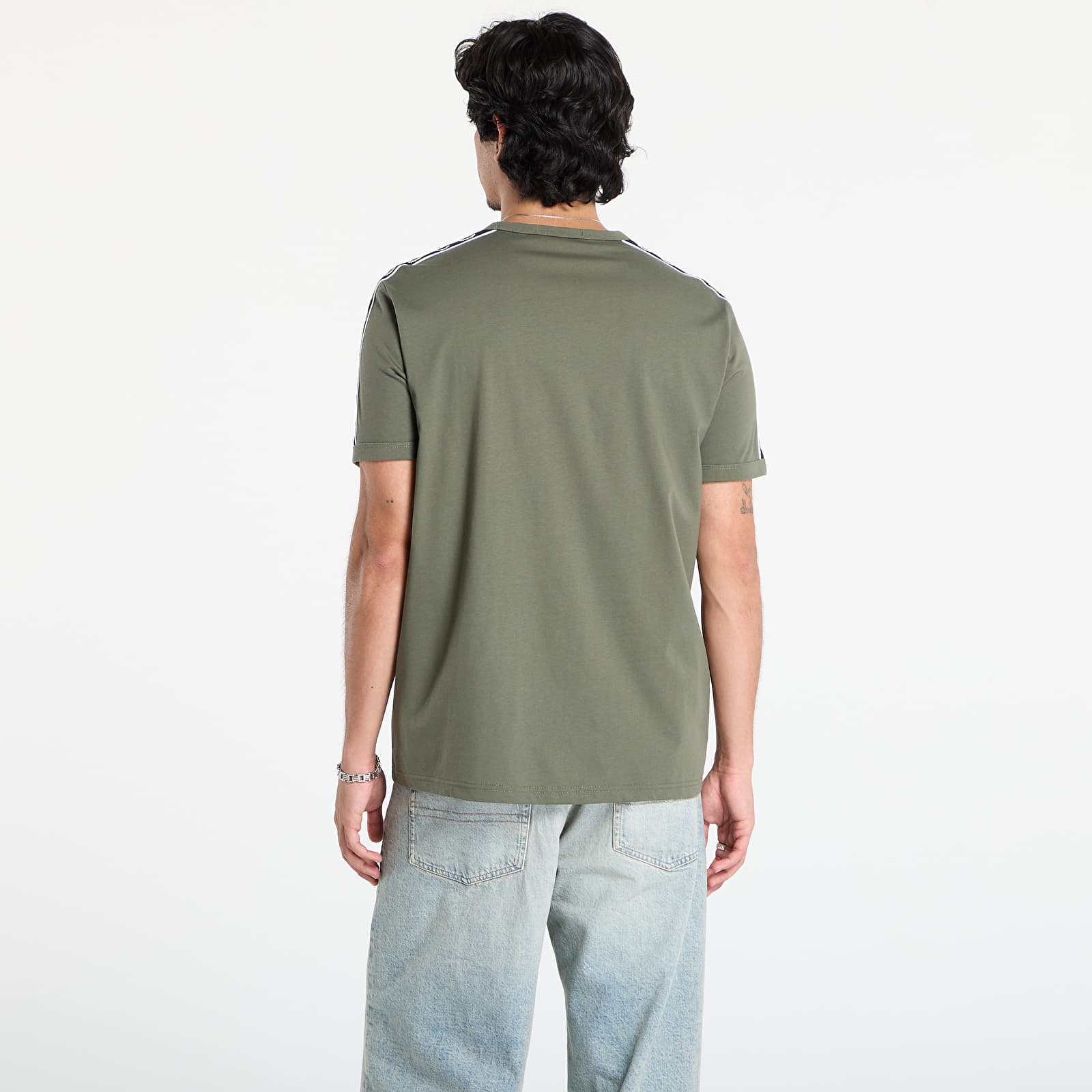 T-shirts til mænd FRED PERRY Contrast Tape Ringer T-Shirt Lrlwrthgreen/ Blk