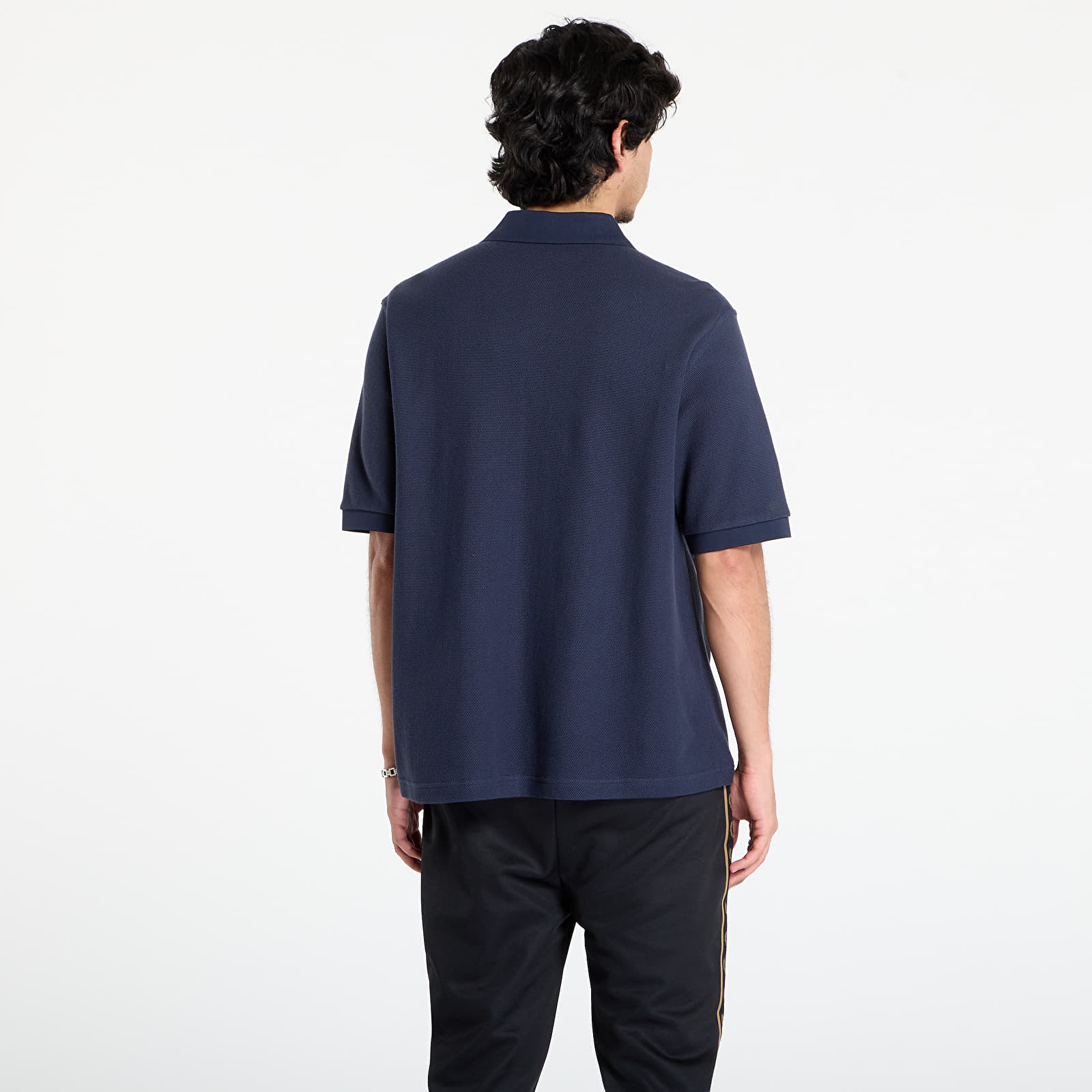 Heren T-shirts FRED PERRY Panelled Button Through Polo S Dark Airforce