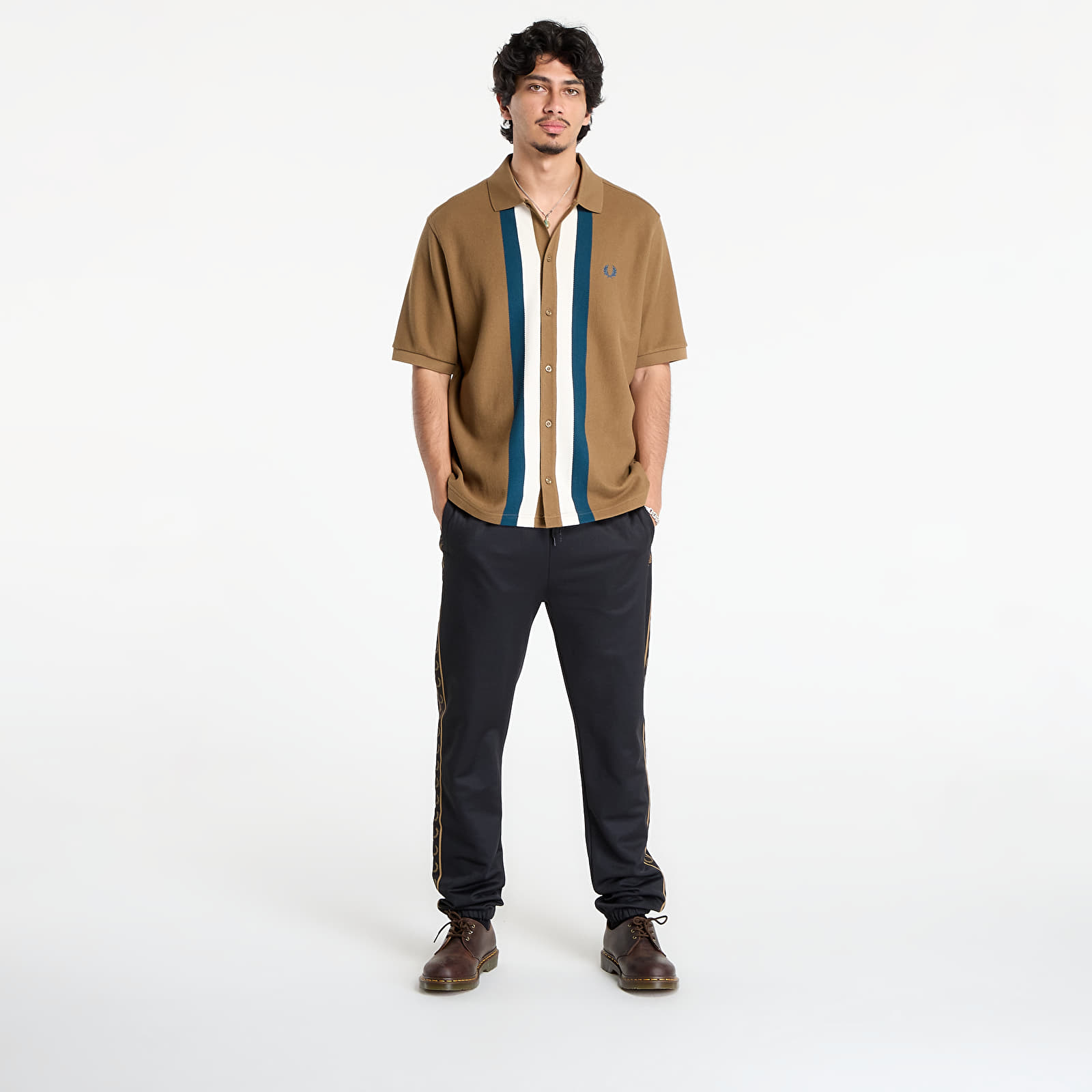 Broeken voor heren FRED PERRY Contrast Tape Track Pant Black/ Shadedston