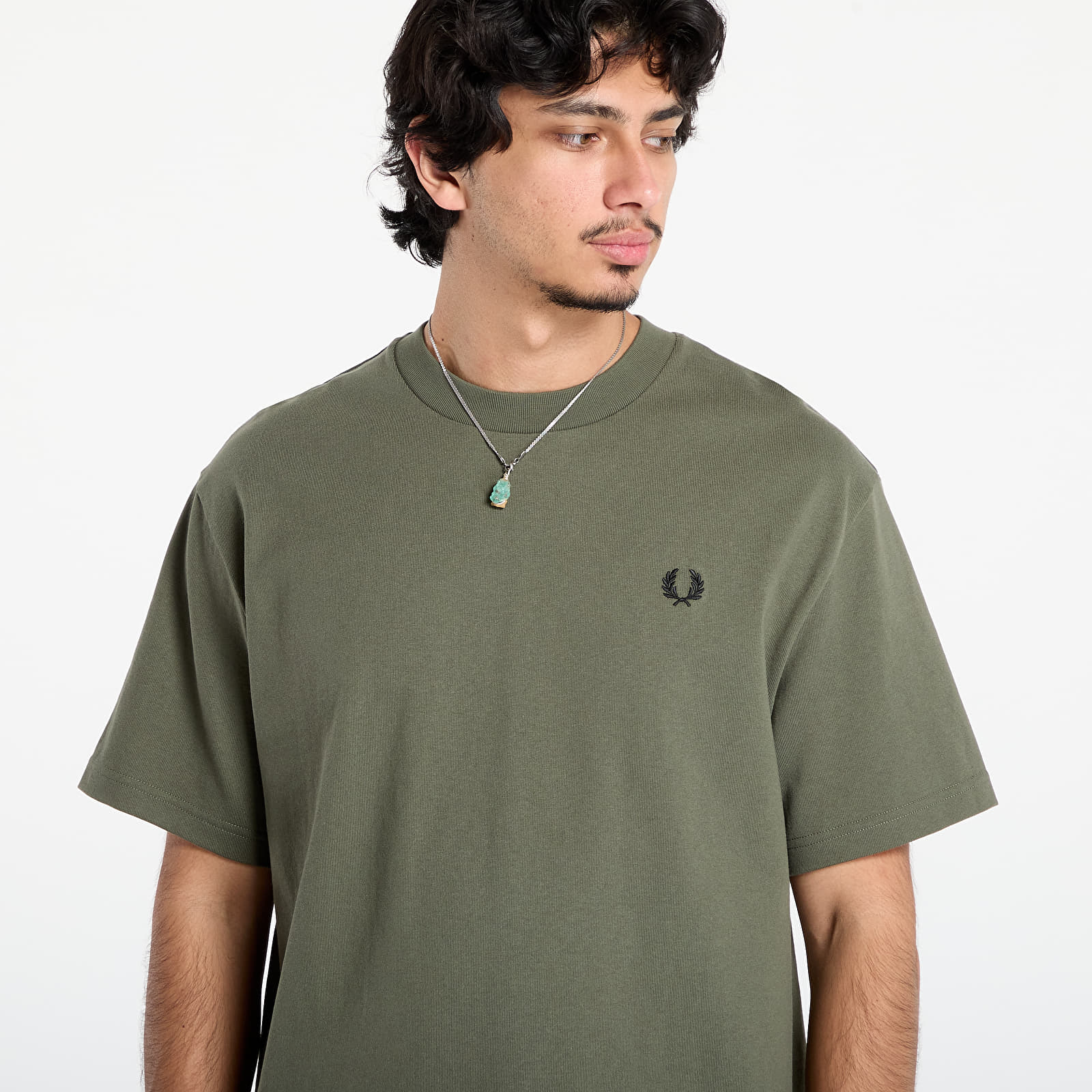 Heren T-shirts FRED PERRY Relaxed T-Shirt Laurel W Green