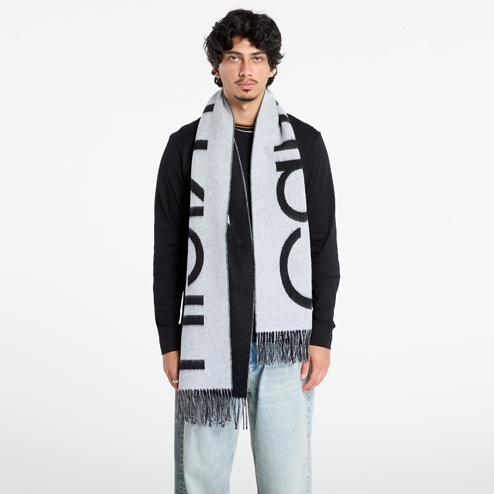 Scarf Calvin Klein Bold Logo Brushed Scarf Black Universal
