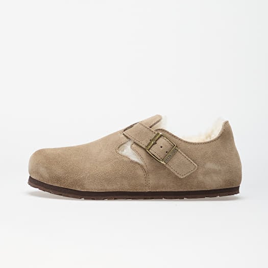 Birkenstock London Shearling Suede Leather Taupe