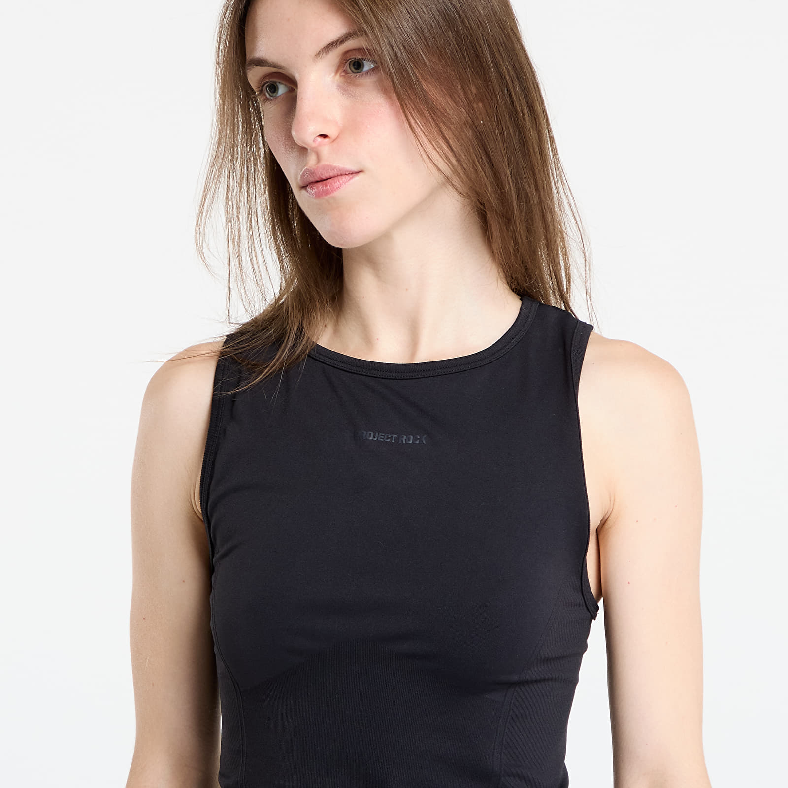 Women's tank tops Under Armour Project Rock Seamless Tank Black