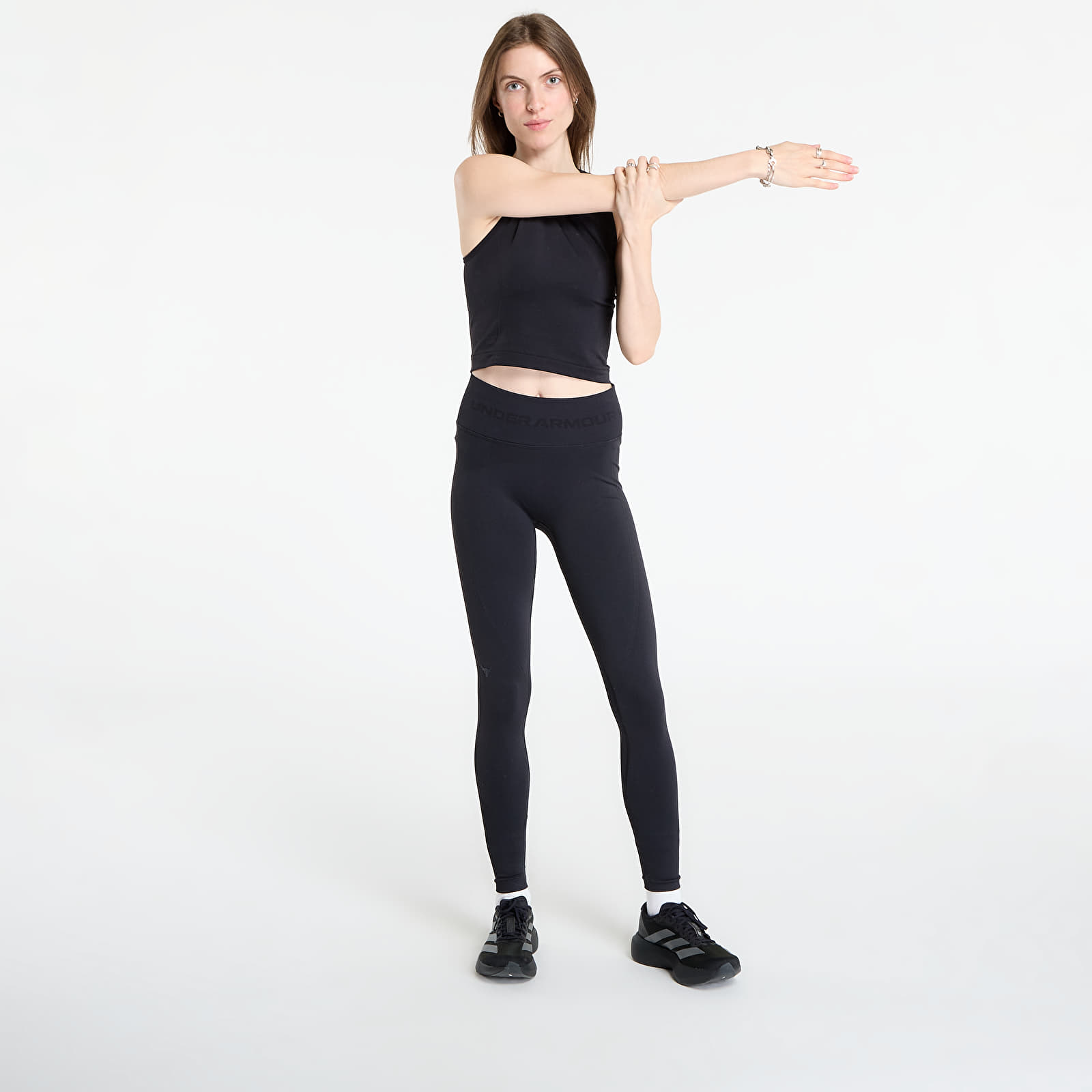 Women's tank tops Under Armour Project Rock Seamless Tank Black
