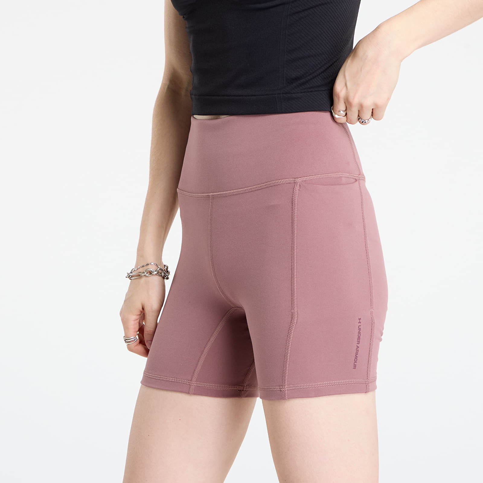 Shorts voor dames Under Armour Project Rock Middie Short Maroon
