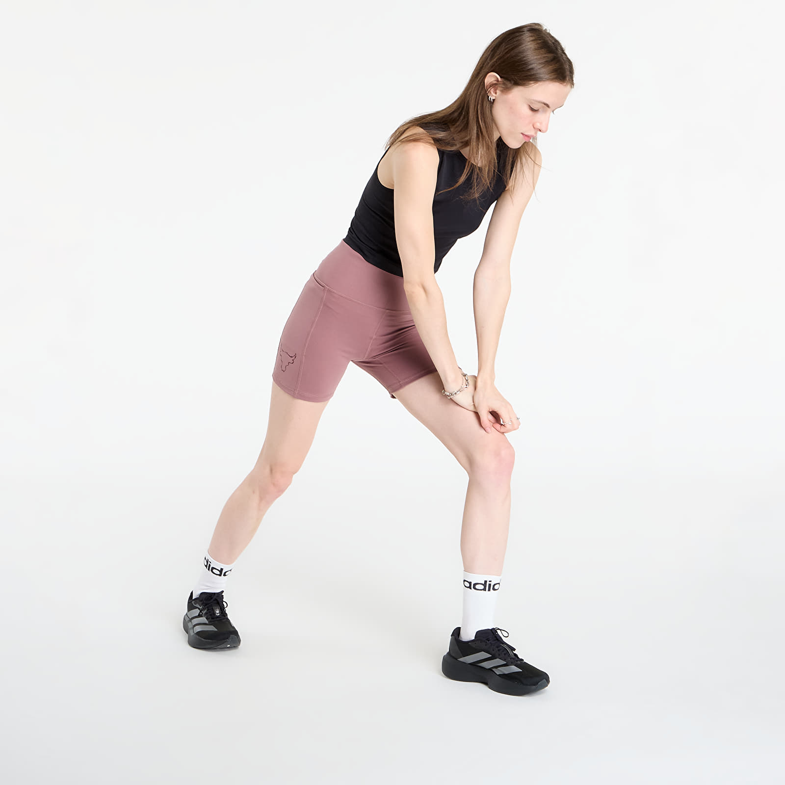 Shorts voor dames Under Armour Project Rock Middie Short Maroon