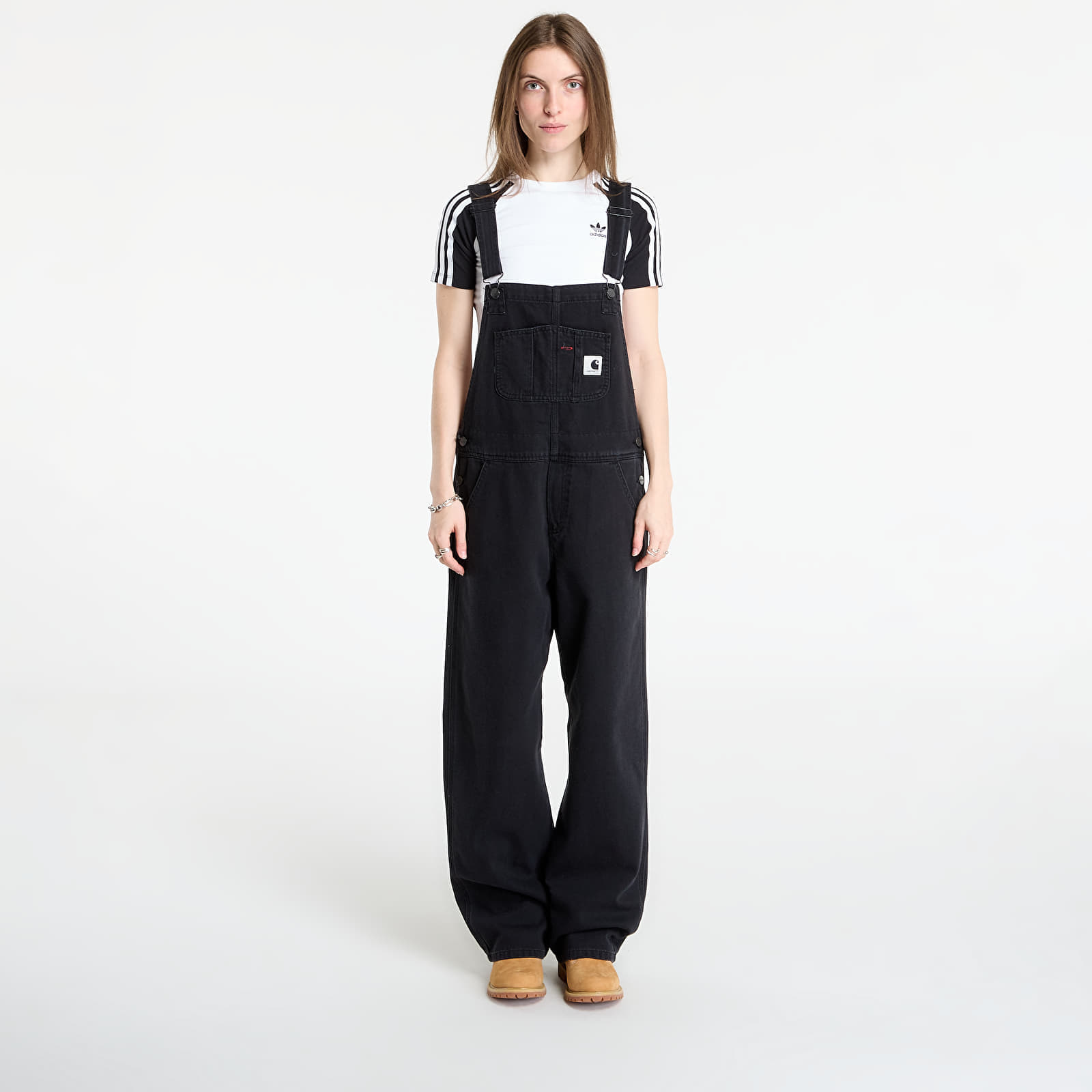 Pants Carhartt WIP W' Bib Overall Straight Black Stone Washed L