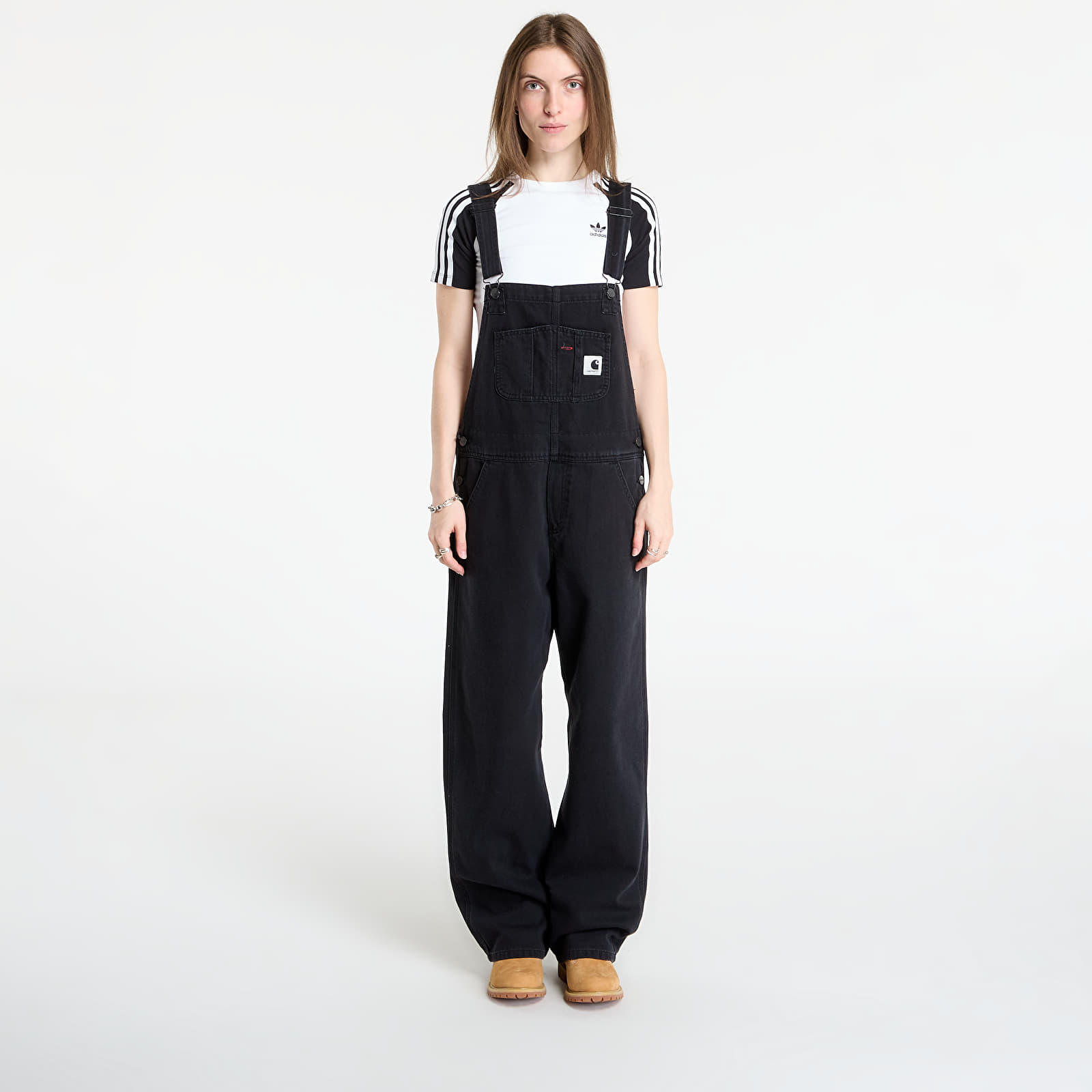 Women's jeans Carhartt WIP W' Bib Overall Straight Black Stone Washed