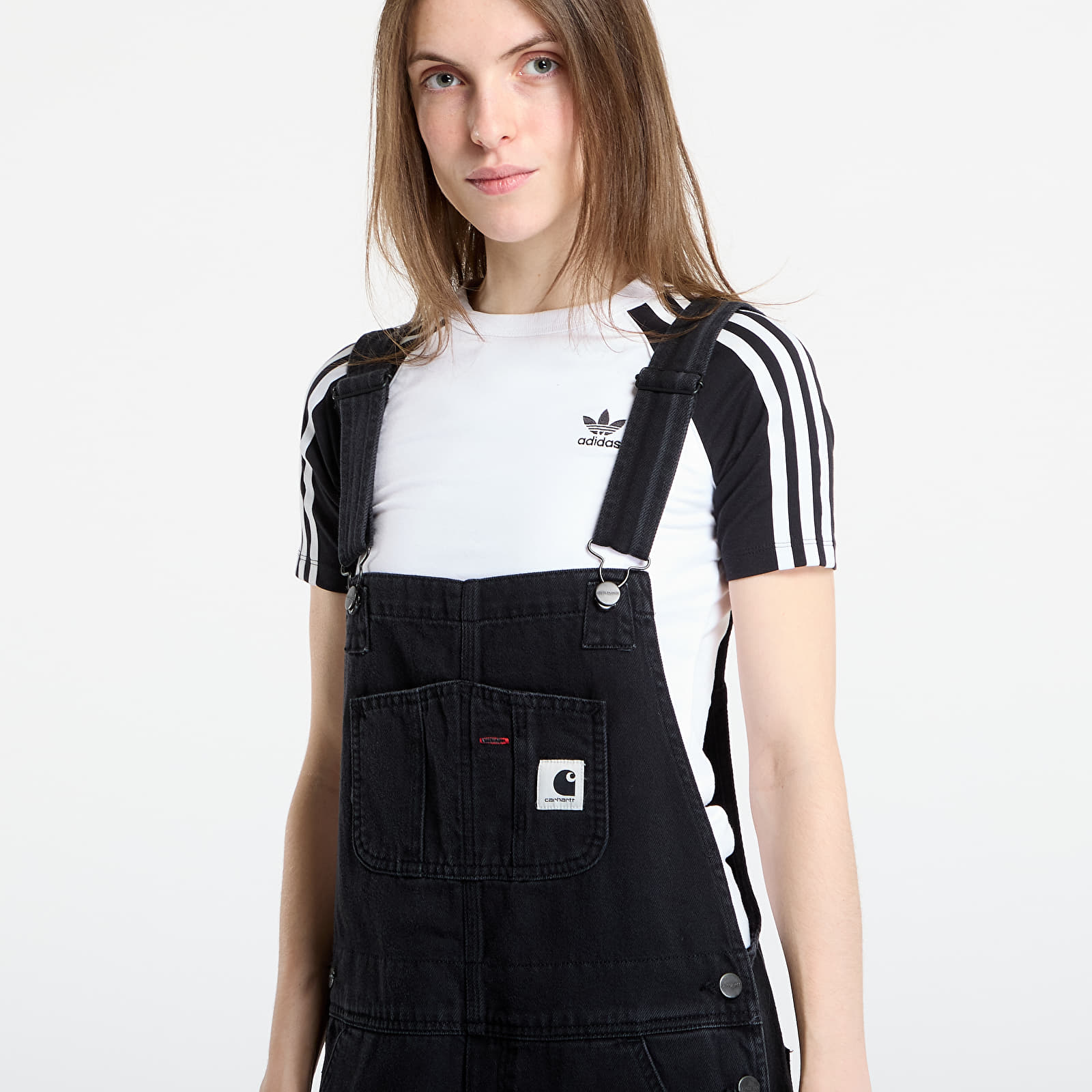Women's jeans Carhartt WIP W' Bib Overall Straight Black Stone Washed