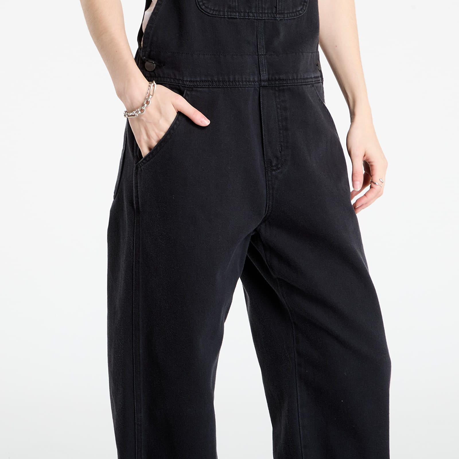 Women's jeans Carhartt WIP W' Bib Overall Straight Black Stone Washed