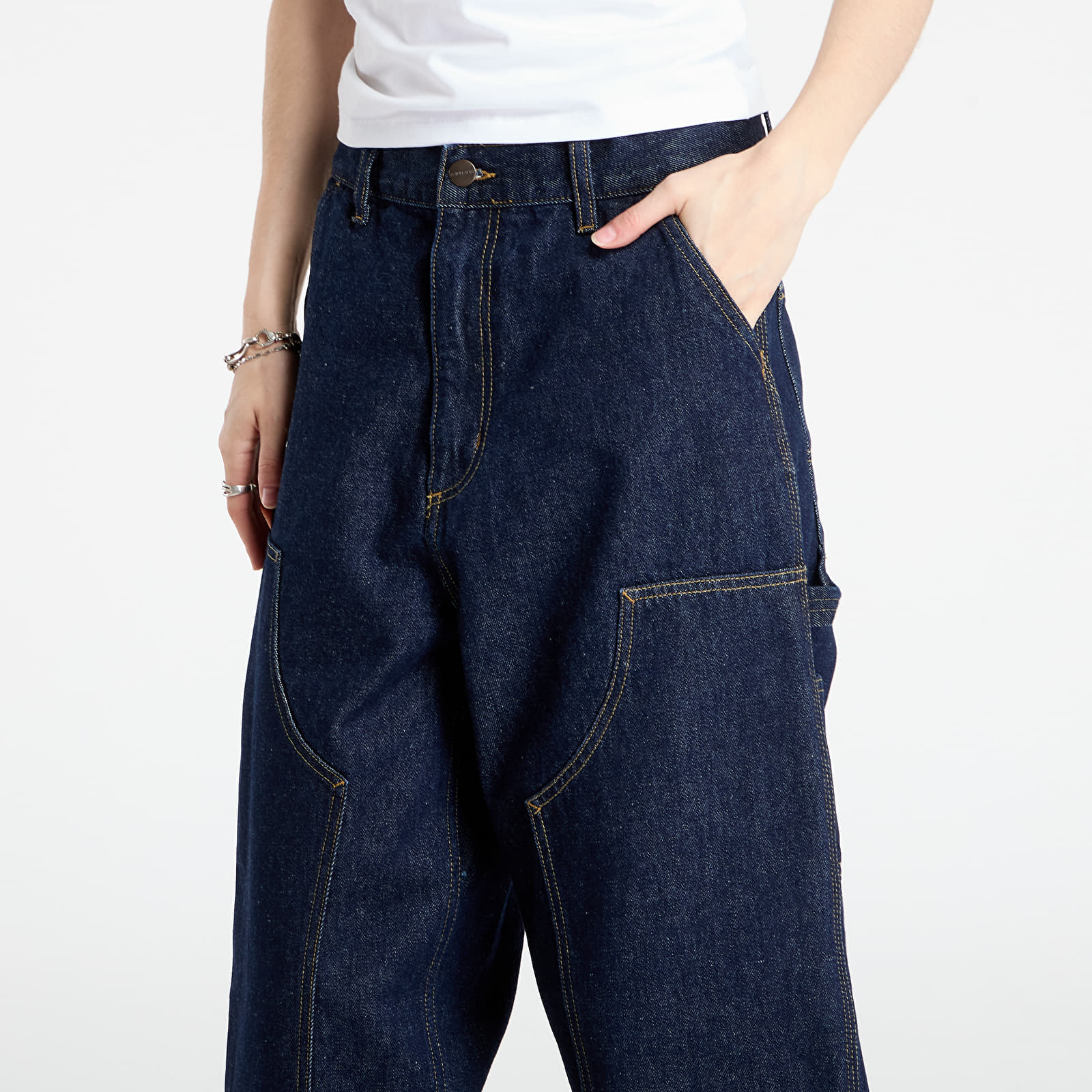 Jeans voor dames Carhartt WIP W' Brandon Double Knee Pant Blue Rinsed