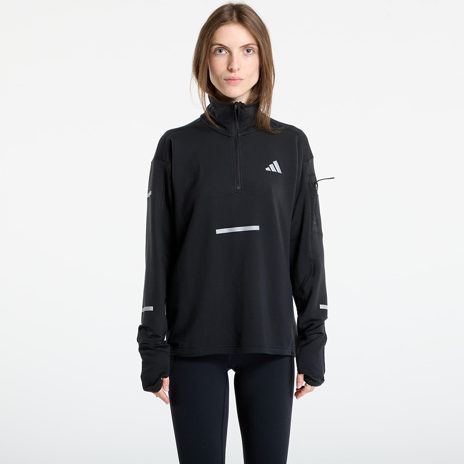 Women's Sweatshirts adidas Adi365 Running CLIMAWARM+ Half-Zip Black