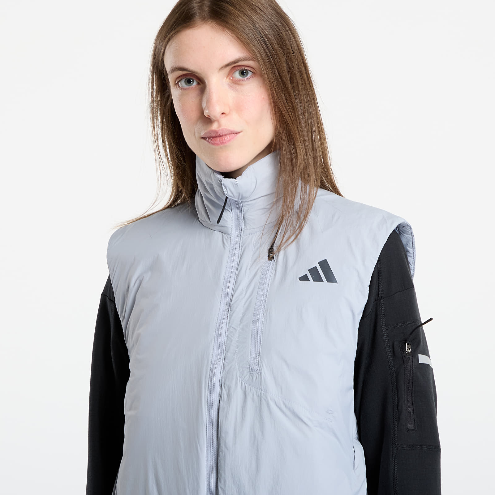 Women's cardigans adidas Adi365 Running CLIMAWARM Vest Halo Silver