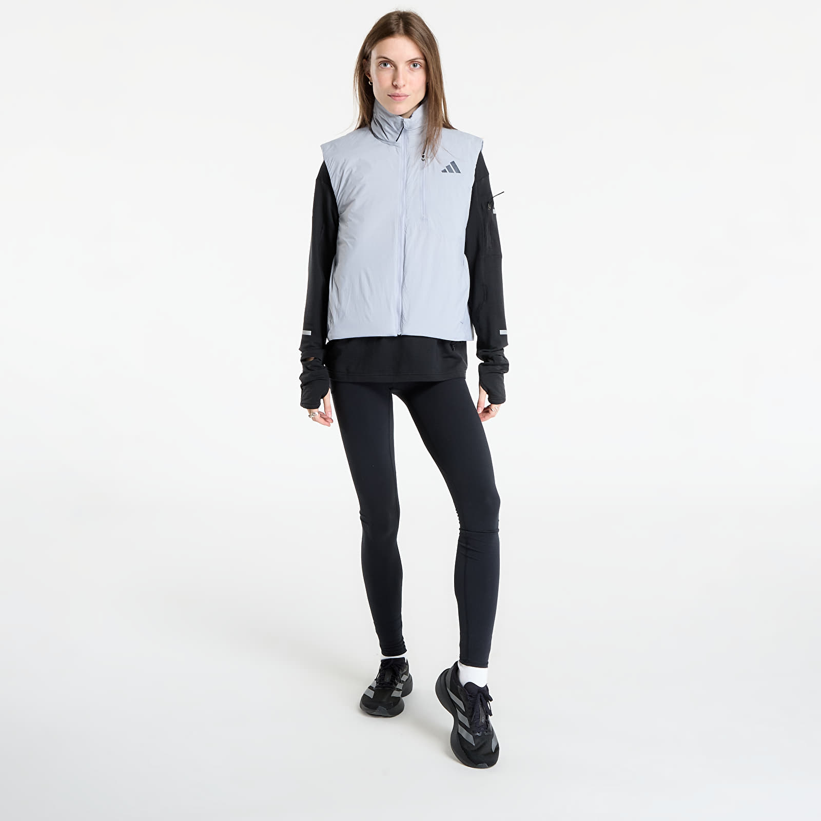 Women's cardigans adidas Adi365 Running CLIMAWARM Vest Halo Silver