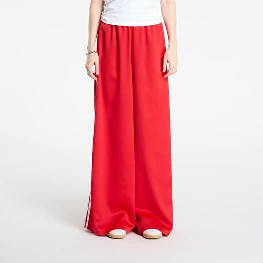 adidas Adicolor Satin Wide Leg Track Joggers Better Scarlet/ Bright Yellow
